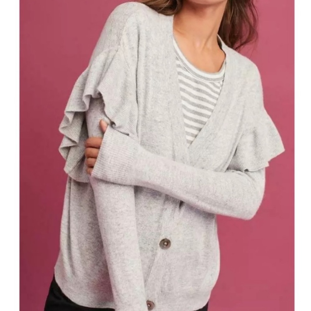 Anthropologie Line + Dot Eulalia Ruffle Cardigan
